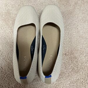 Rothy's Beige and Blue Accent Flats